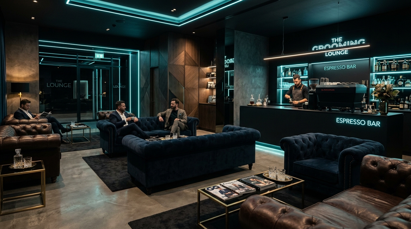 Blue Guys Hair Saloon Ambiance